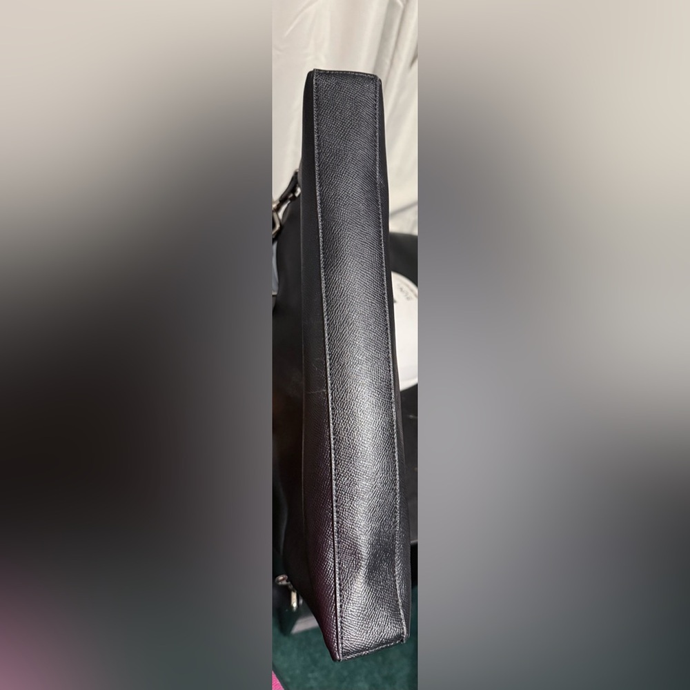 Coach Black Briefcase with Structured Design and Metallic Accents - Picture 5 of 6